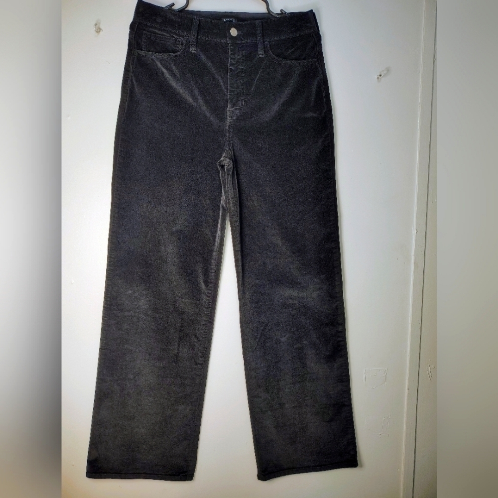 J.Crew women's Wide Leg Velvet High Rise Full Length pants Cotton Stretch sz 28 - Picture 3 of 17